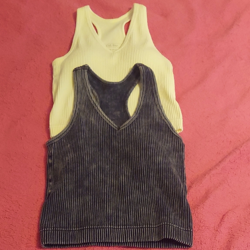 Black Ribbed Crop Tank Top Sleeveless